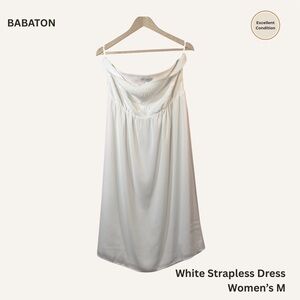 Babaton White Strapless Midi Dress
